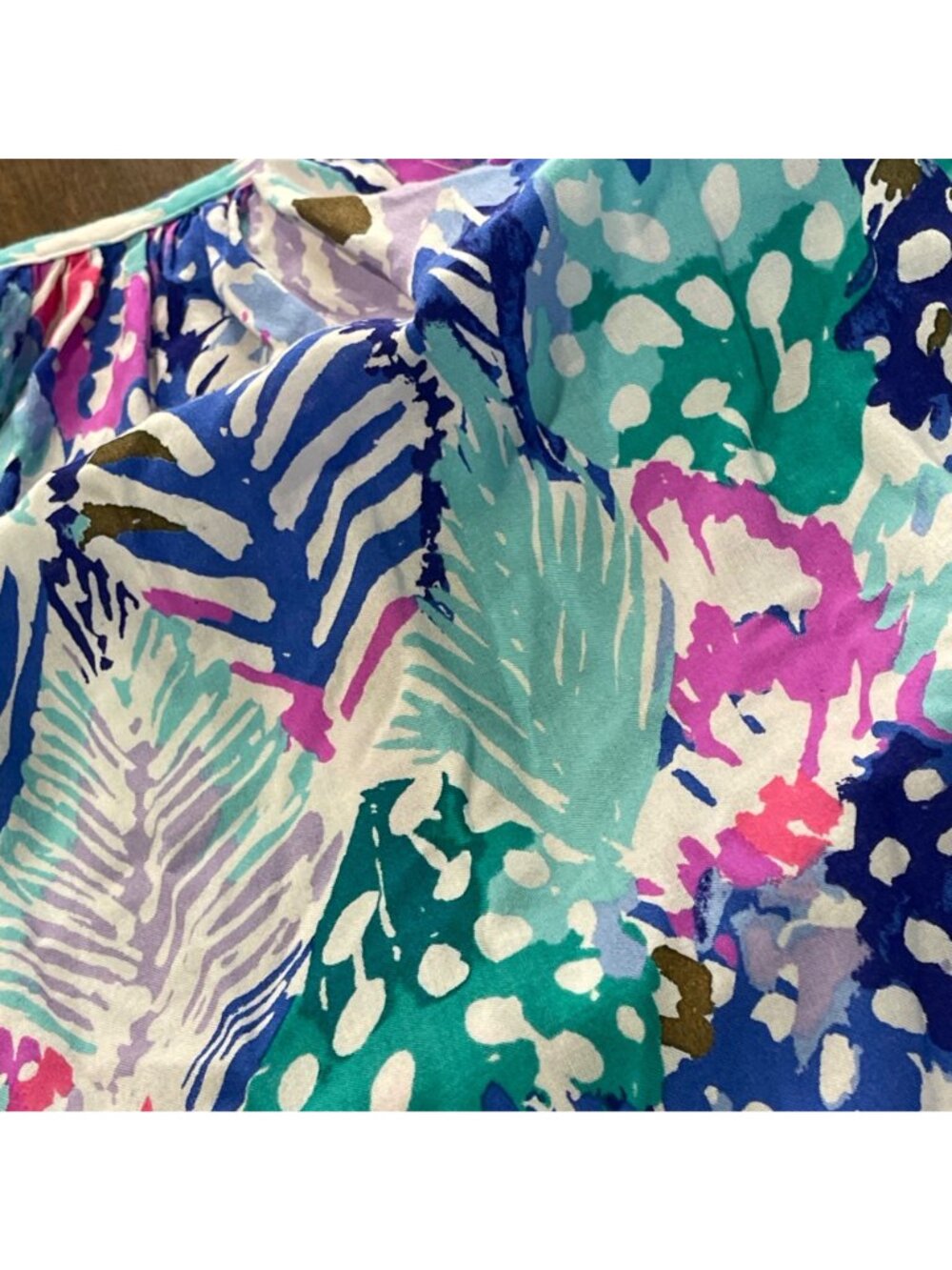 Lilly Pulitzer Willa Tunic Women's Size Large Quill Out Poet Rayon Blouse Preppy - Picture 6 of 10